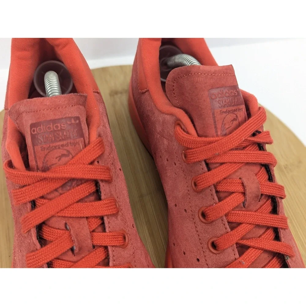 Adidas Stan Smith Shoes Mens 10 Power Red Suede Low Top Sneakers S75109‎